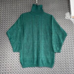 Vintage Mathias Green Turtle Neck Pullover Sweater Women's Small Made In‎ USA